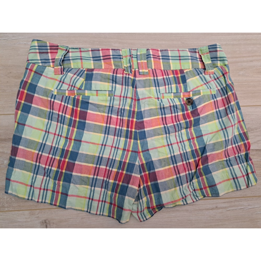 J. Crew Womens Multi-Color Plaid Cotton Shorts 2014 Summer Madras Size 4